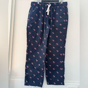 Abercrombie & Fitch Men's Pajama Pants Bottom PJ Size M Navy Pink Moose